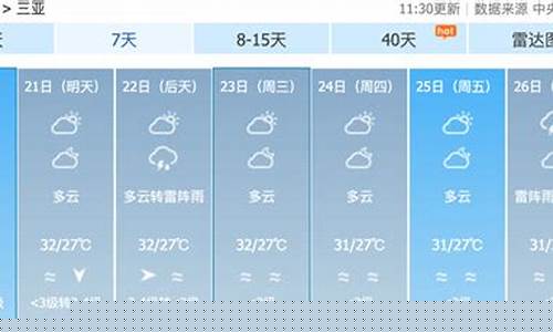 三亚天气预报一周天气预报查询表最新_三亚天气预报一周7天详情
